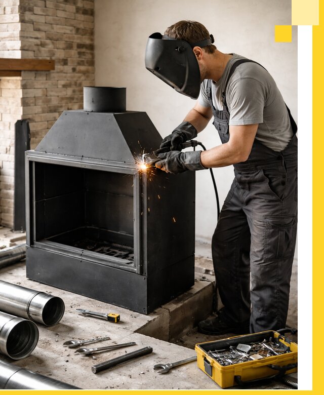 Продажа и установка металлических каминов в Обнинске под ключ