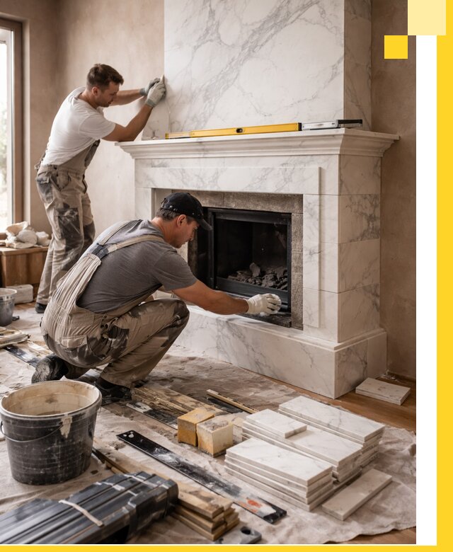 Отделка каминов в Обнинске качественные облицовочные работы