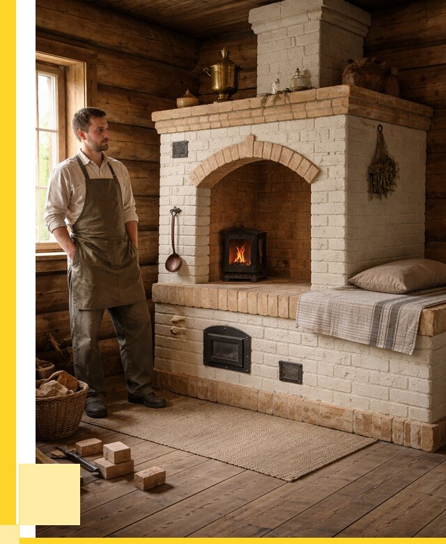 Русские печи с лежанкой под ключ в Обнинске от 152250 р. ЭриданБнн