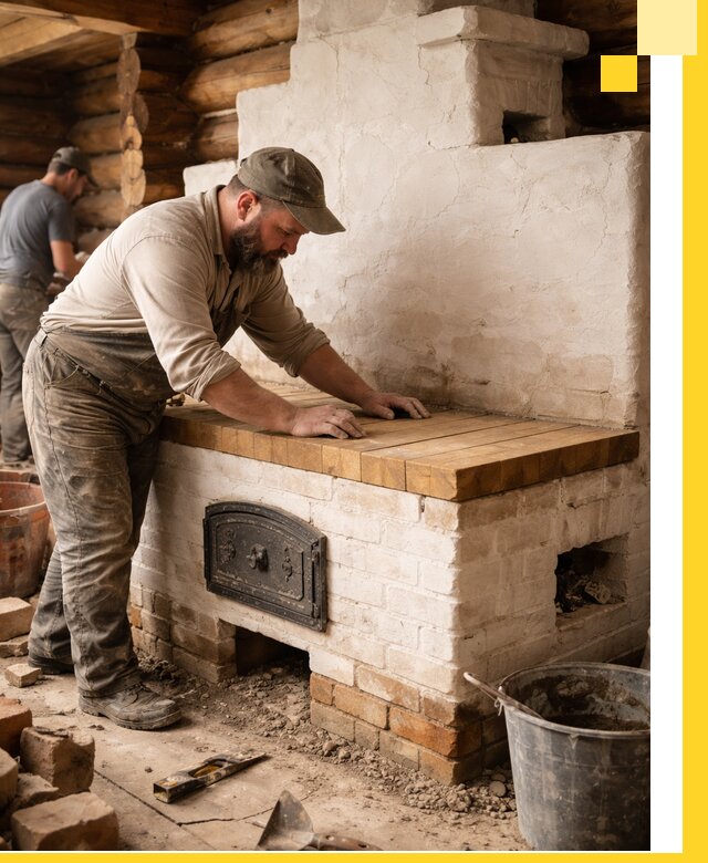 Проектирование и установка русской печи с лежанкой в Обнинске