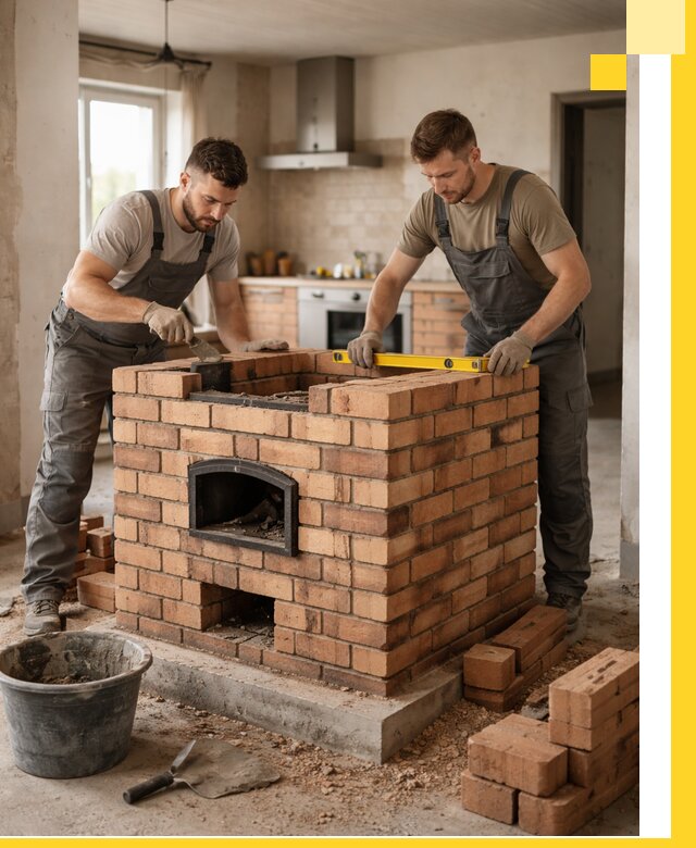 Установка и монтаж печей в частном доме в Обнинске под ключ