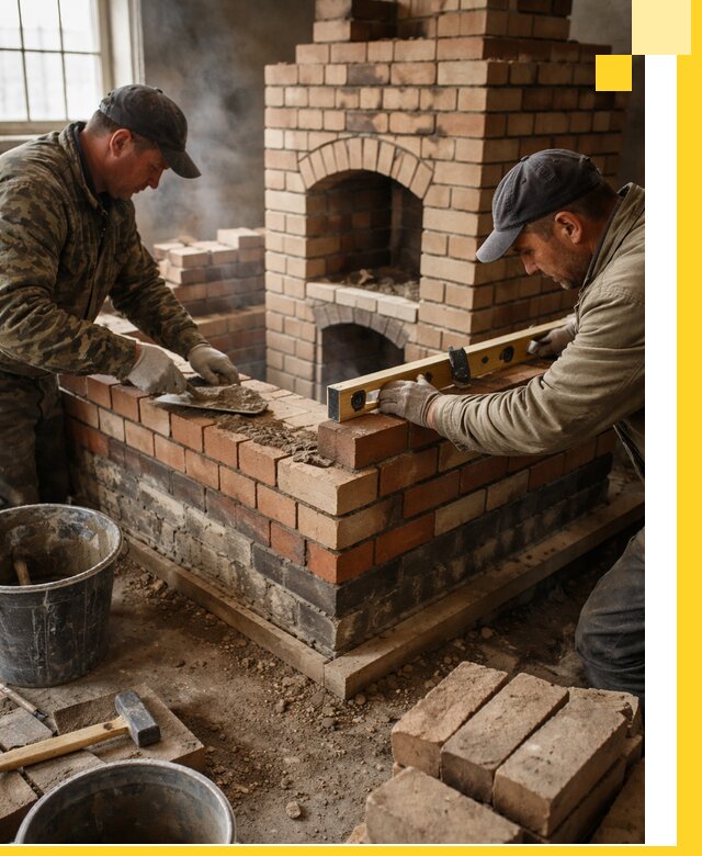 Изготовление и монтаж печей и каминов из кирпича в Обнинске