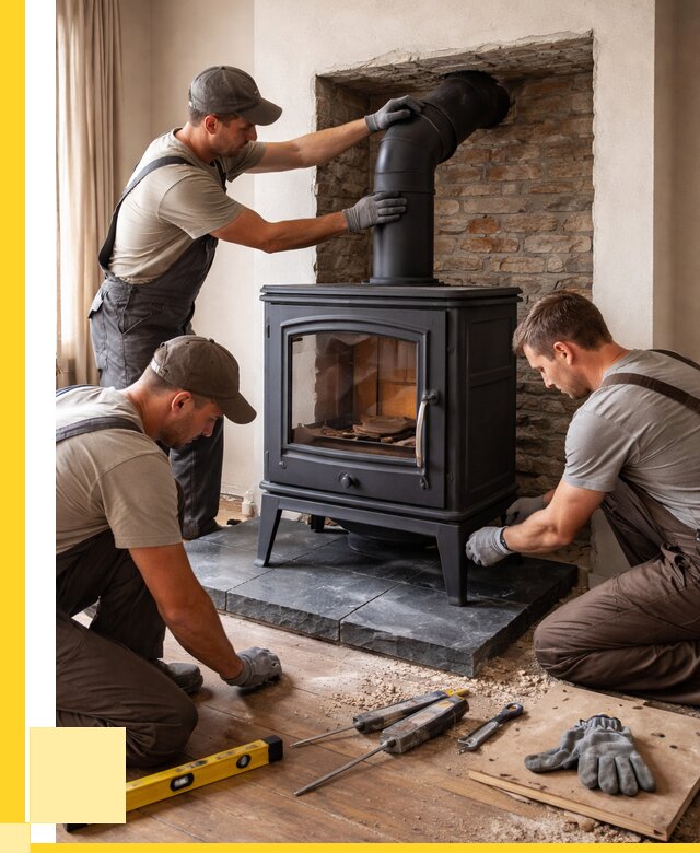 Монтаж печи камина в частном доме в Обнинске от 25375 р. | ЭриданБнн