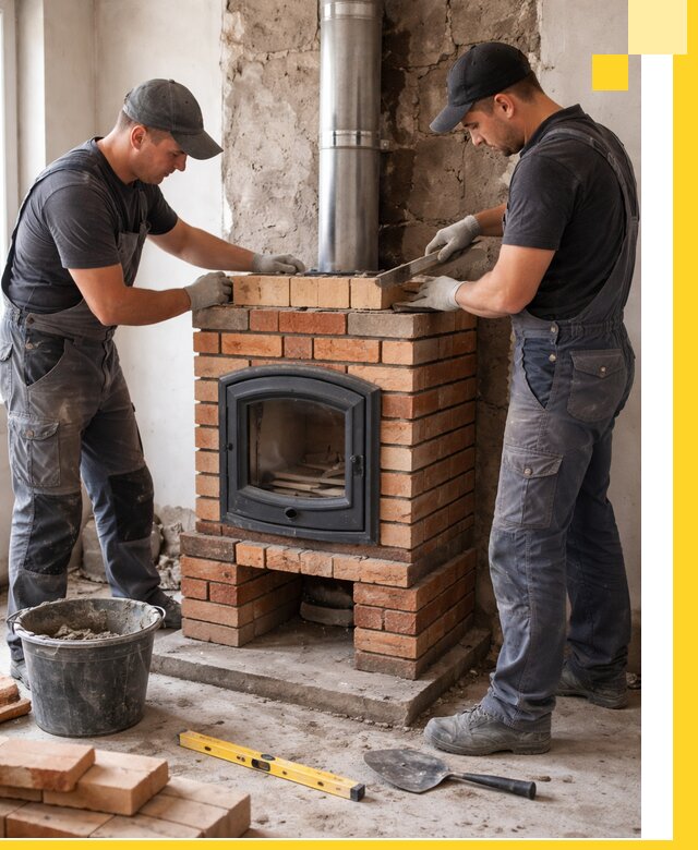 Монтаж печи камина под ключ в Обнинске с гарантией и пусконаладкой