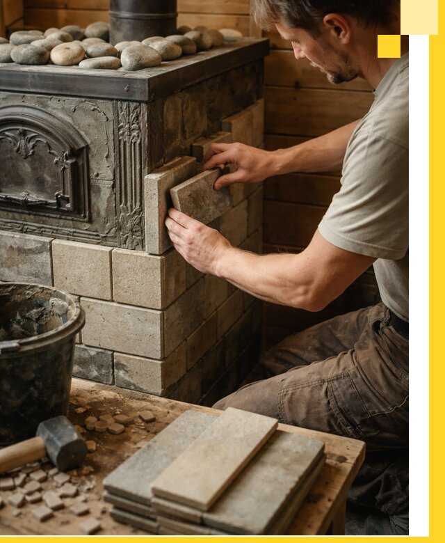 Облицовка банных печей в Обнинске профессиональная отделка