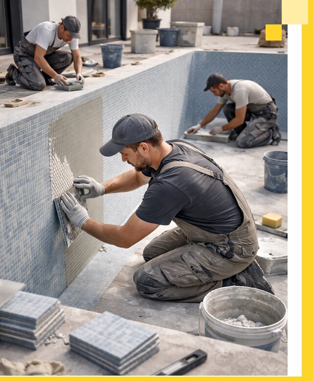 Облицовка бассейнов в Обнинске плитка мозаика гидроизоляция