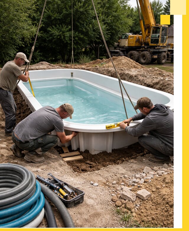 Установка и монтаж композитных бассейнов под ключ в Обнинске