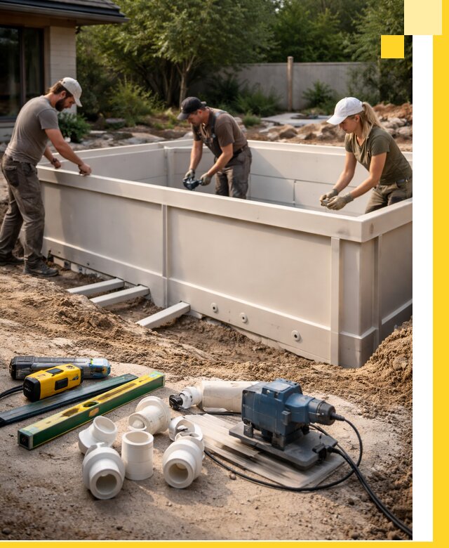 Установка полипропиленовых бассейнов под ключ в Обнинске