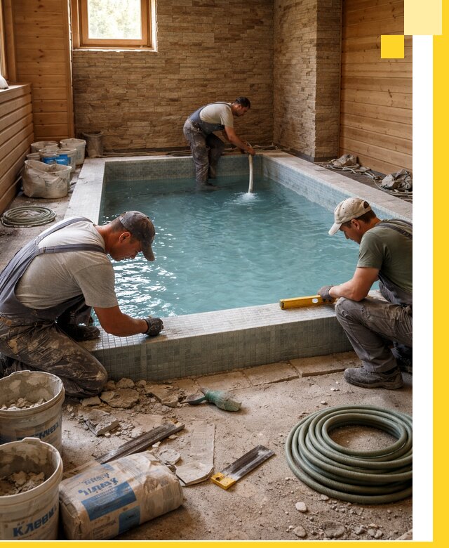 Проектирование и строительство бассейнов для бани в Обнинске