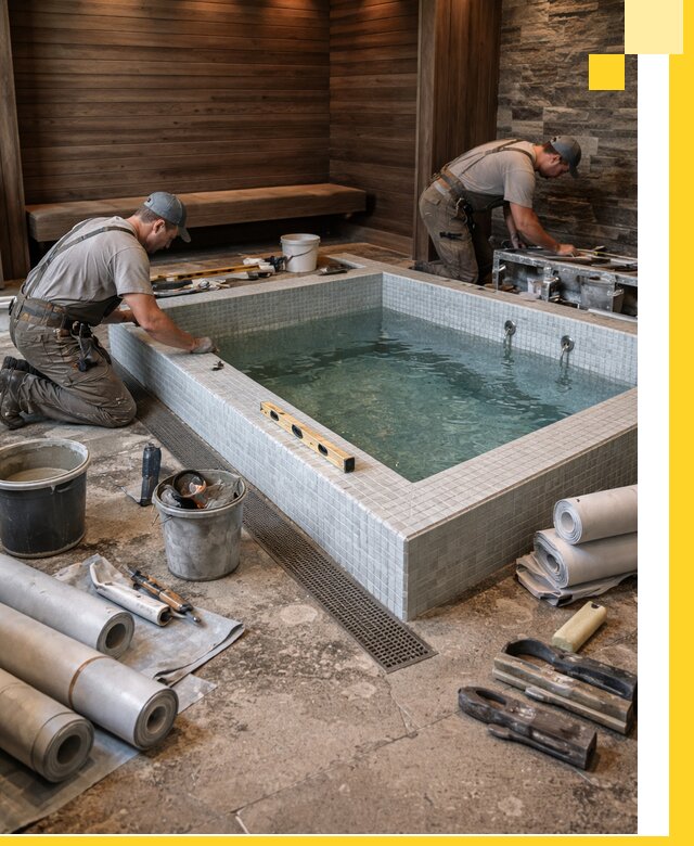 Установка и строительство бассейнов для сауны в Обнинске