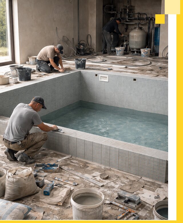 Строительство и монтаж бассейнов в помещении в Обнинске