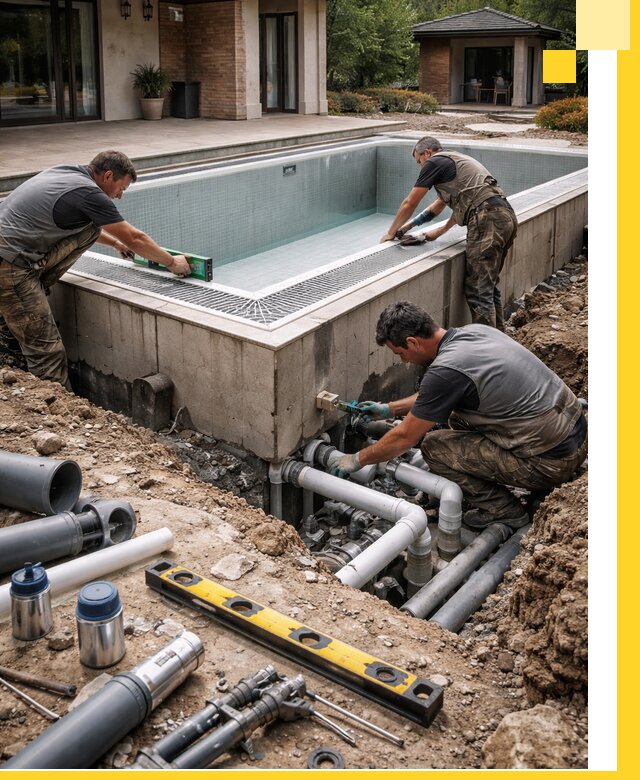 Строительство переливных бассейнов в Обнинске под ключ