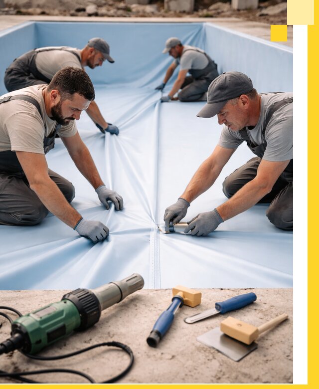 ПВХ пленка для бассейнов с монтажом и гарантией в Обнинске