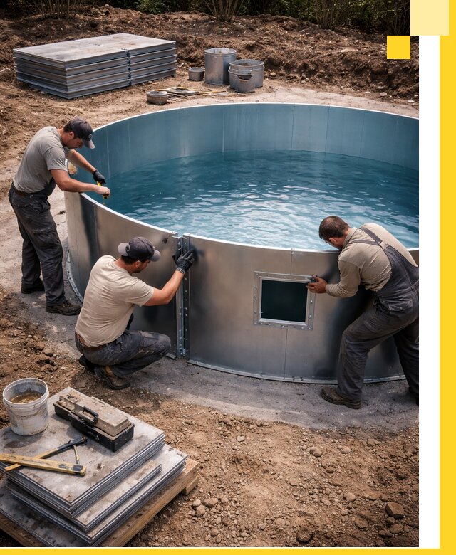 Круглые бассейны под ключ в Обнинске проектирование и монтаж