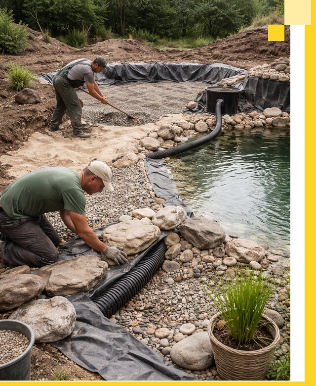 Строительство природных бассейнов и озер в Обнинске под ключ