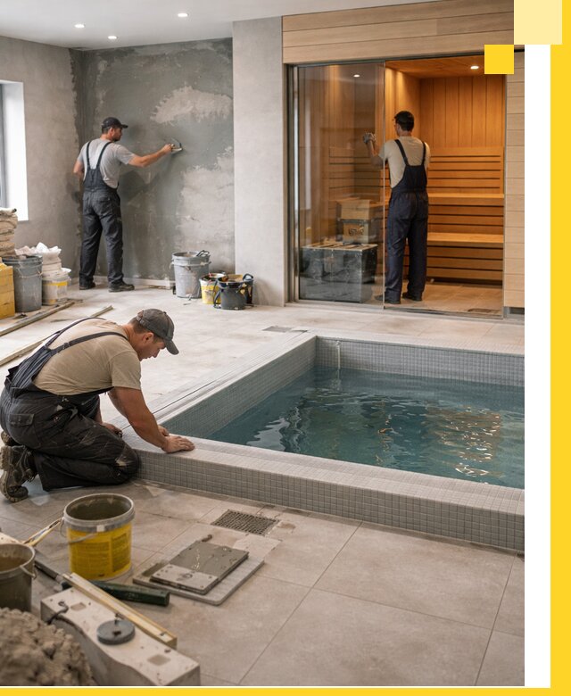 Проектирование и строительство сауны с бассейном в Обнинске