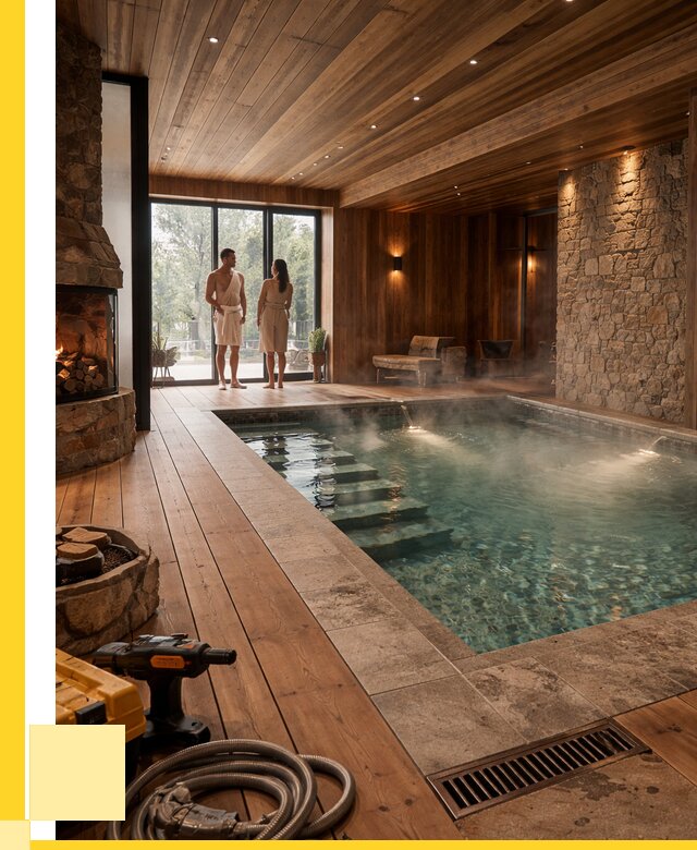 Проекты бань с бассейном под ключ в Обнинске от 76125 р., ЭриданБнн