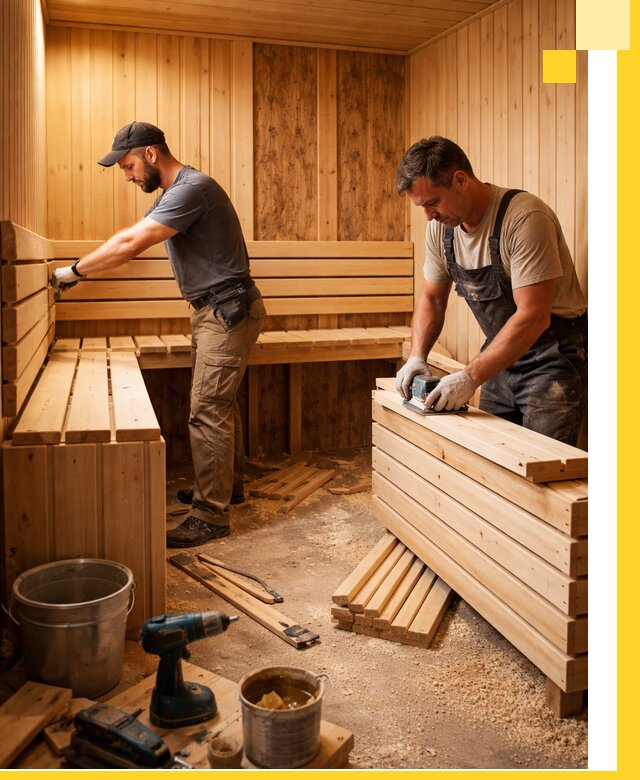 Профессиональный комплексный ремонт саун под ключ в Обнинске