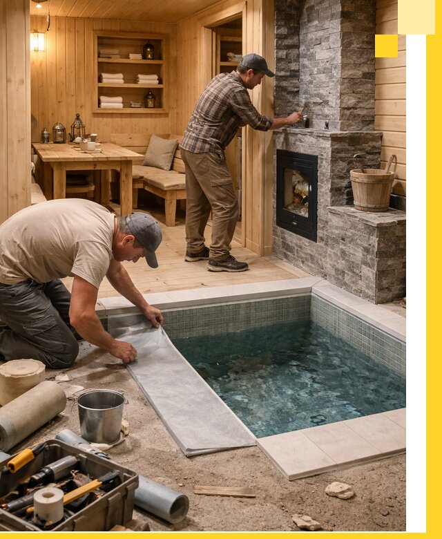 Строительство бань с комнатой отдыха под ключ в Обнинске