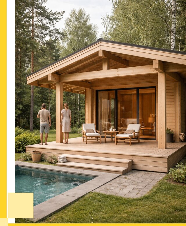 Бани с террасой под ключ в Обнинске от 609000 р. | ЭриданБнн