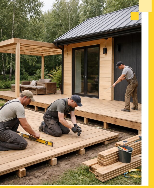 Строительство бань с террасой и бассейном под ключ в Обнинске