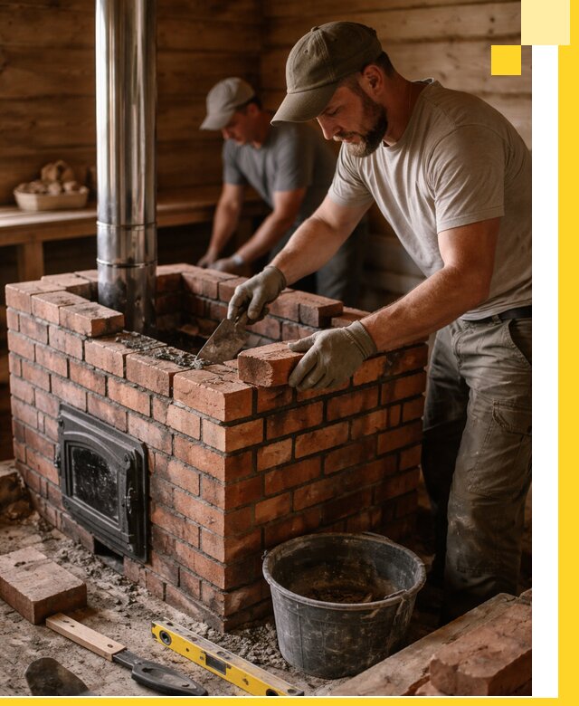 Кирпичные печи для бани под ключ в Обнинске, проект и монтаж