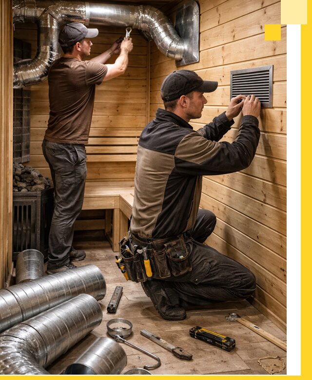 Проектирование и монтаж вентиляции бани в Обнинске под ключ