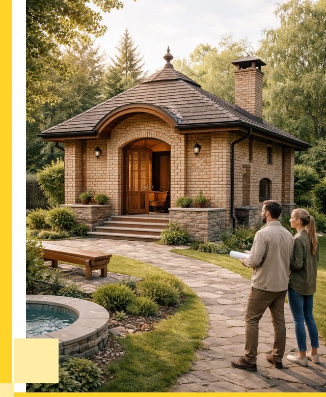 Проект кирпичной бани в Обнинске от 30450 р. | ЭриданБнн