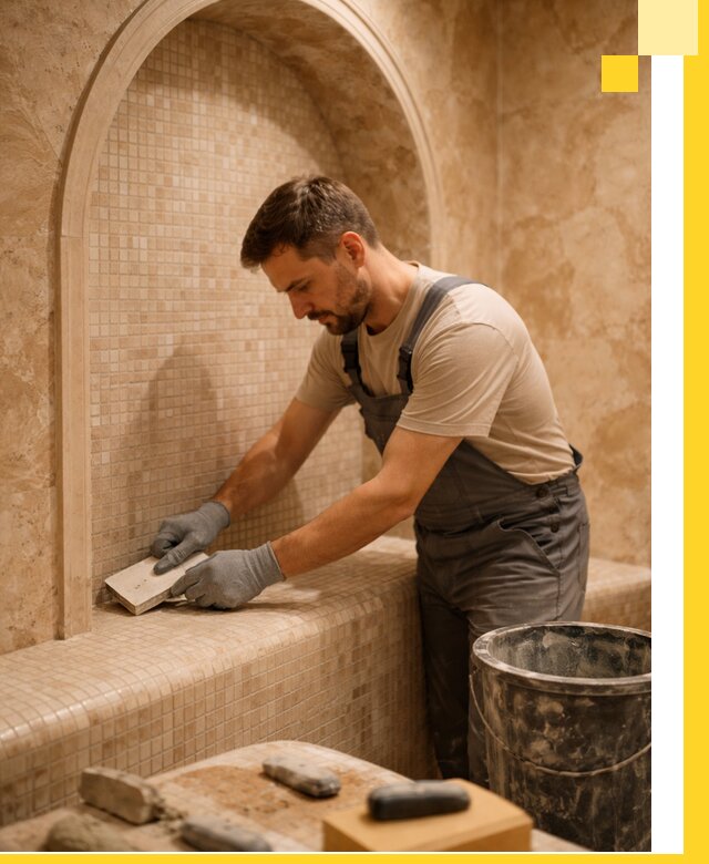 Профессиональная отделка хамамов с мозаикой под ключ в Обнинске