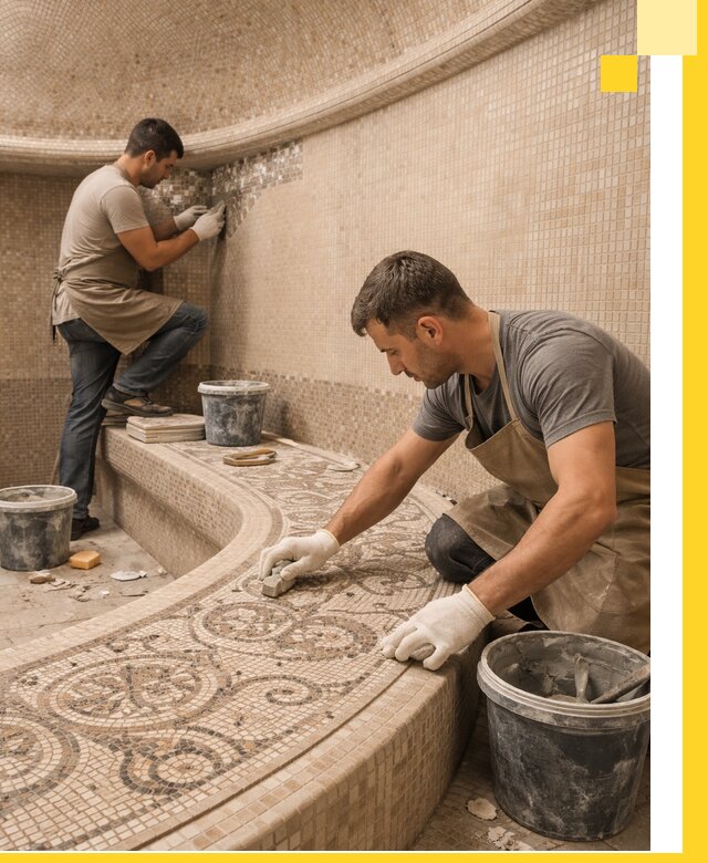 Плитка для хамама в Обнинске, укладка, подбор и поставка